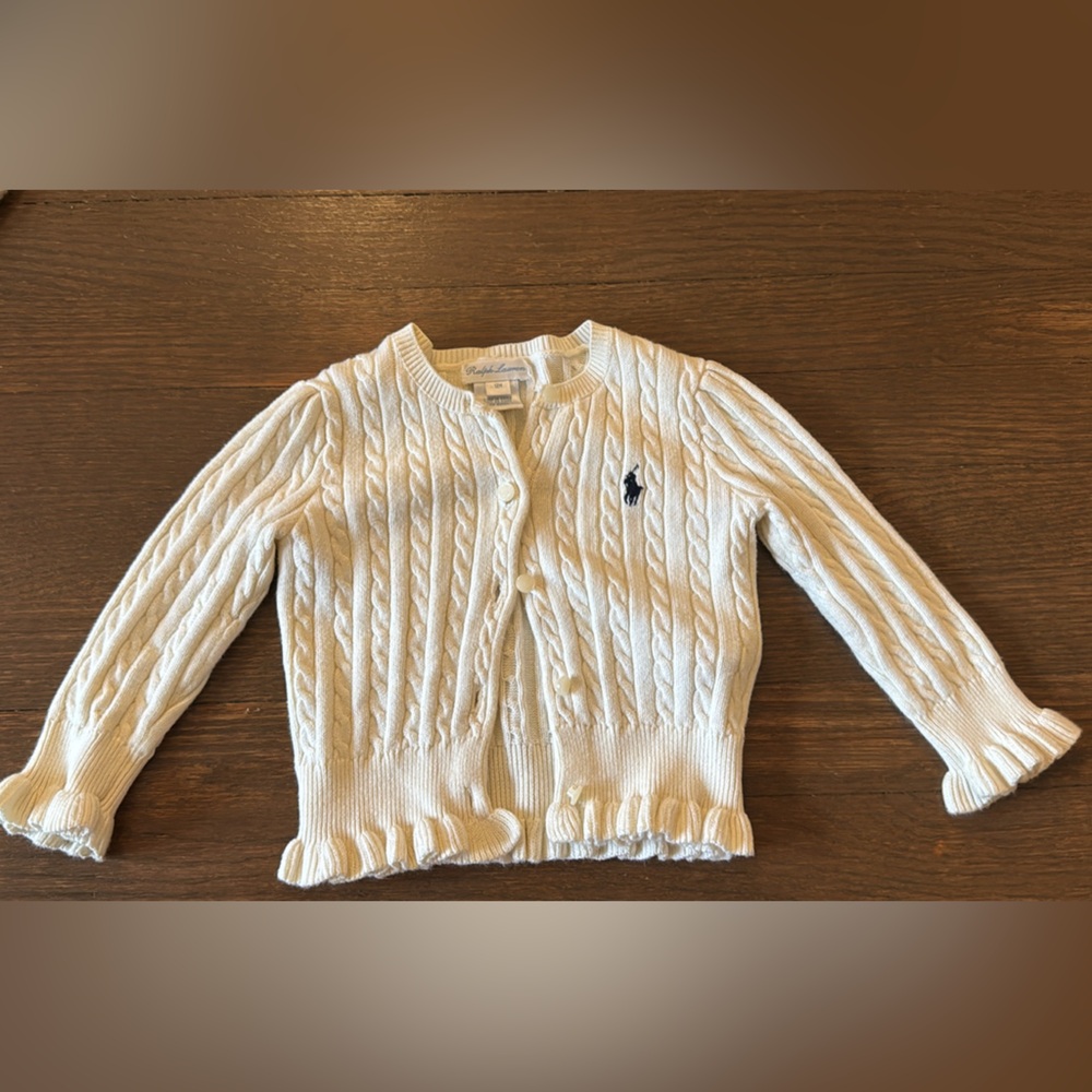Ralph Lauren Baby Cream Cable Knit Cardigan